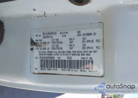 2002 Dodge Dakota Slt из США, поврежденный, VIN 1B7GG42N32S508920